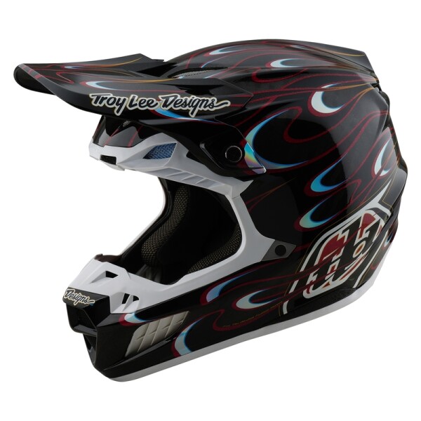 TROY LEE DESIGNS SE5 Carbon Torched Helm – Schwarz/Rot