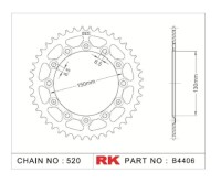 RK Kettenrad "4406" 520 Teilung - Yamaha YZ125-YZF450 Stahl