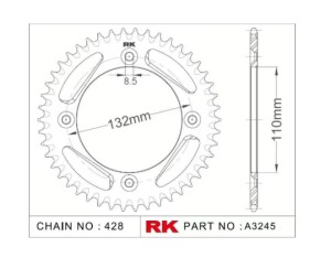 RK Kettenrad "A3245" 428 Teilung -...