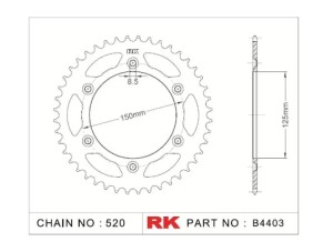 RK Kettenrad "4403" 520 Teilung -...