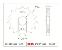 RK Antriebsritzel "3038" 428 Teilung Stahl Yamaha YZ85 2002-