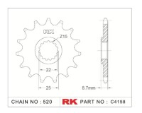 RK Antriebsritzel "4158" 520 Teilung Stahl KTM/Husqvarna/Gas Gas