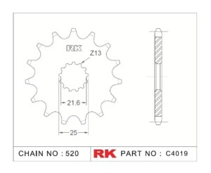 RK Antriebsritzel "4019" 520 Teilung...