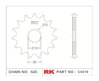 RK Antriebsritzel "4019" 520 Teilung Kawasaki/Yamaha