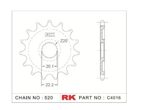 RK Antriebsritzel "4016" 520 Teilung Stahl...