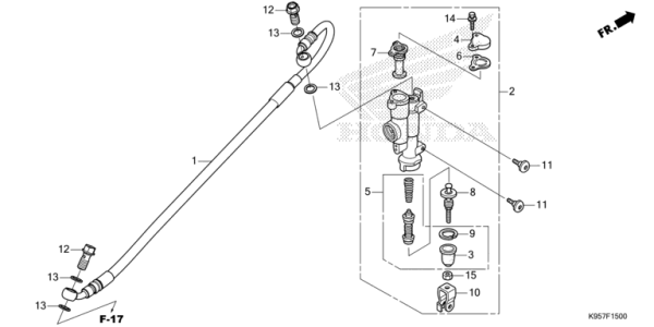 F-15 Rear Brake Master Cylinder CRF 250 Bj 2026