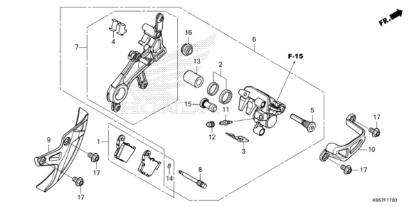 F-17 Hinterrad-Bremssattel CRF 250 Bj 2026