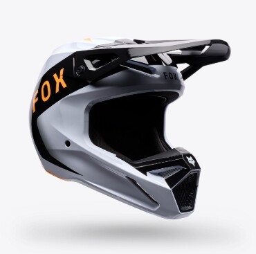 FOX Youth V1 NOBLE HELMET Schwarz/Weiß
