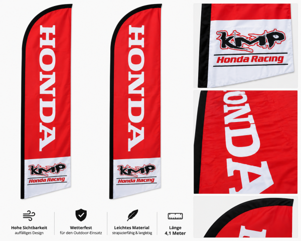 KMP Honda Racing Beachflag rot