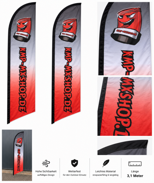 KMP-MXSHOP Beachflag rot