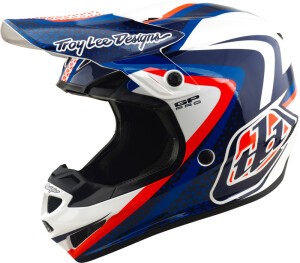 TROY LEE DESIGNS GP Pro Mips Helm Slides - Weiß/Blau