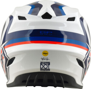TROY LEE DESIGNS GP Pro Mips Helm Slides - Weiß/Blau