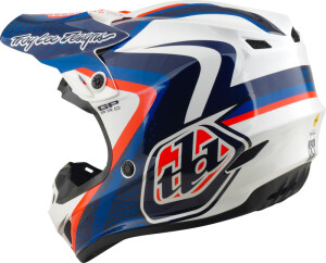 TROY LEE DESIGNS GP Pro Mips Helm Slides - Weiß/Blau