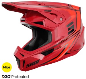 SHOT RACEGEAR Crosshelm "Lite Glory"  rot /...
