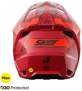 SHOT RACEGEAR Crosshelm "Lite Glory"  rot / schwarz glänzend