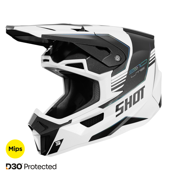 SHOT RACEGEAR Crosshelm "Lite S10" weiß / schwarz