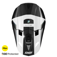 SHOT RACEGEAR Crosshelm "Lite S10" weiß / schwarz