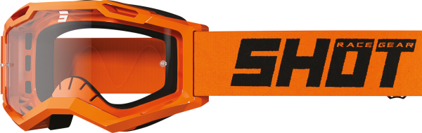 SHOT RACEGEAR Crossbrille "Assault 2.0 Solid" klar, neonorange / schwarz glänzend